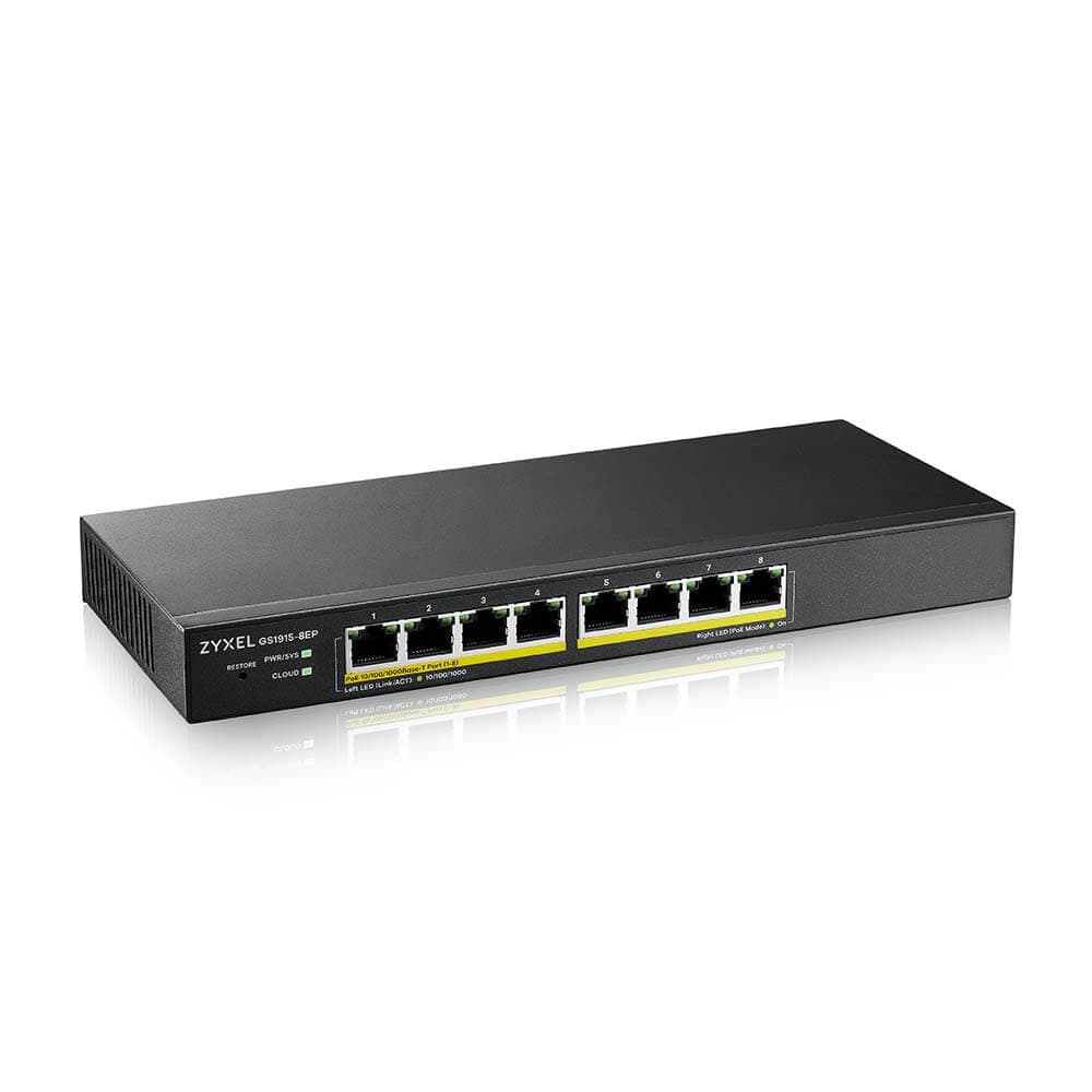 SWITCH ZyXel GS1915-8EP KIT SWITCH+2 AP NWA90AX "GS1915-8EP-EU0102F" — miniatură