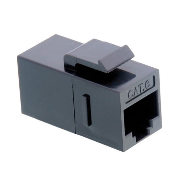 Cupla SPACER RJ45, Modulara, pentru patch panel, 1 BUC, negru, "SPCP-1B-RJ45-M"