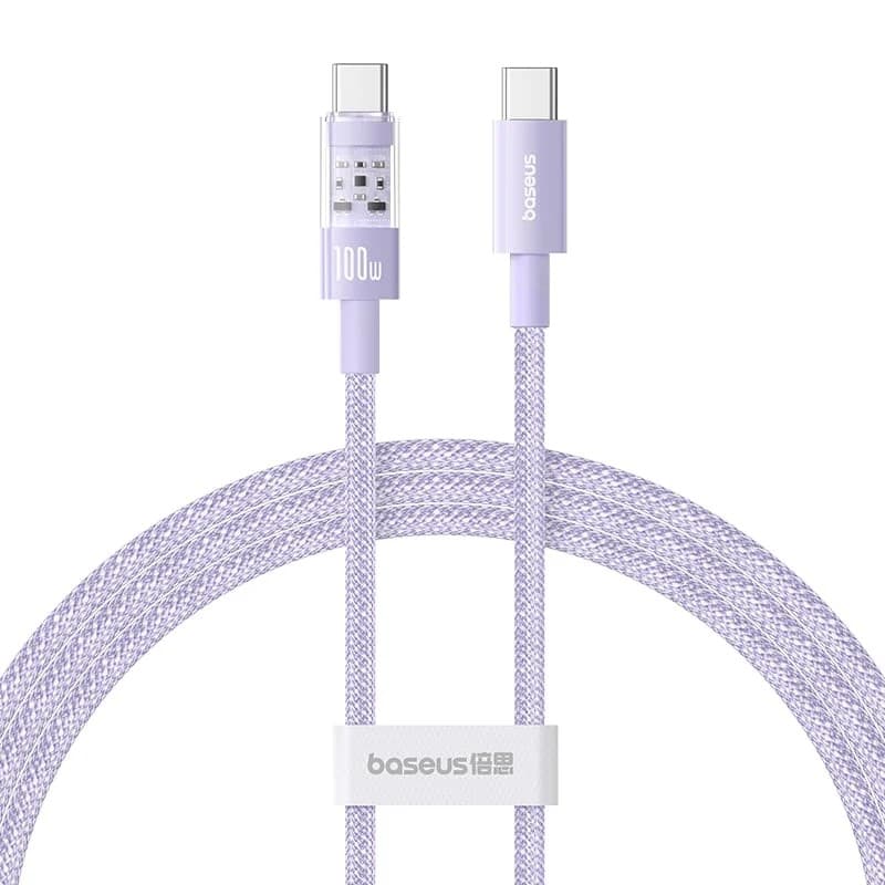 CABLU alimentare si date Baseus Gem, Fast Charging Data Cable pt. smartphone, USB Type-C la USB Type-C 100W, 1m, mov "P10373000511-00" - 6932172658809