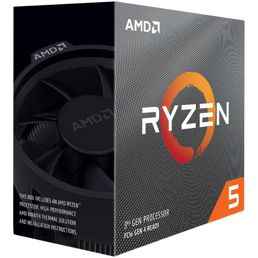 AMD CPU Desktop Ryzen 5 6C/6T 3500X (3.6/4.1 Boost GHz,35MB,65W,AM4) box, with Wraith Stealth cooler "100-100000158BOX"