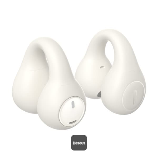 CASTI Baseus AirGo AS01 Open-Ear TWS, pt smartphone, wireless, bluetooth 5.3, microfon pe casca, 25 ore durata baterie, alb "A00069101223-00" - 6932172655372 — miniatură