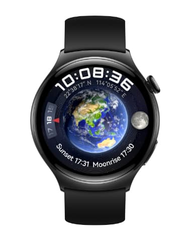 Smartwatch Watch 4 46mm LTE Black Fluoroelastomer Strap "55020AMN"
