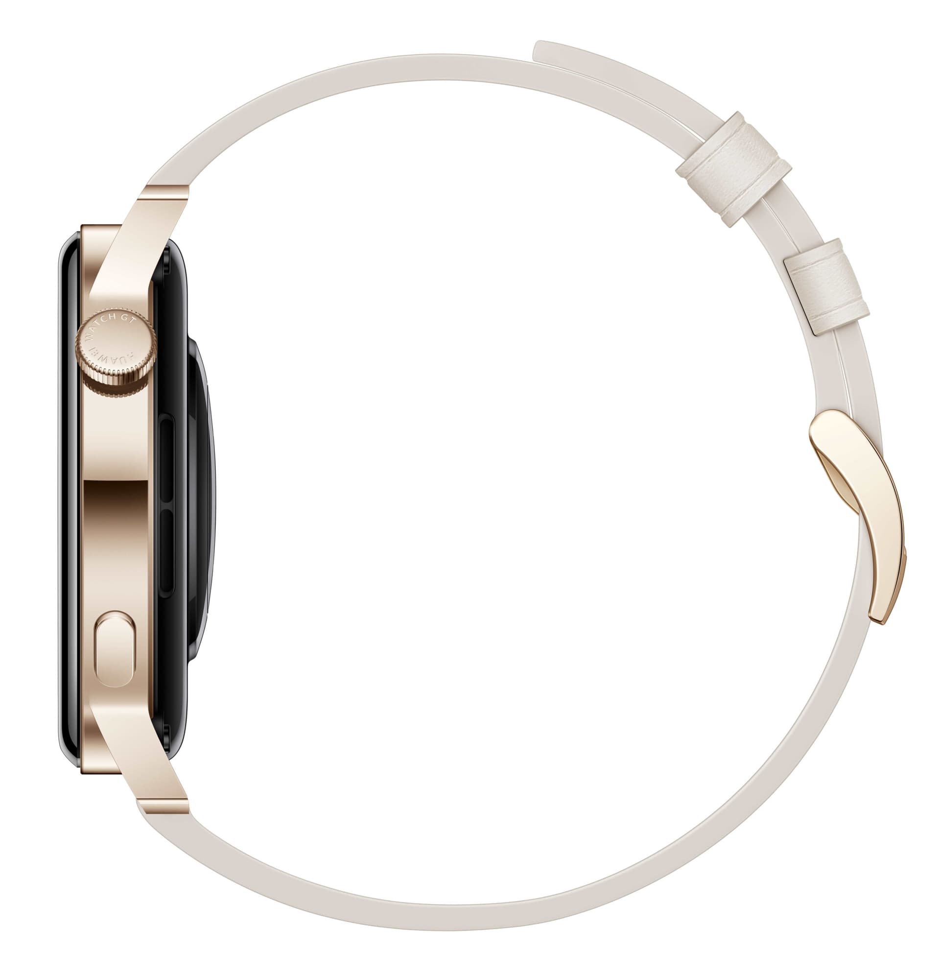 Smartwatch Watch GT3 42mm Leather Armband Gold/White "55027150-Milo-B19V" — miniatură