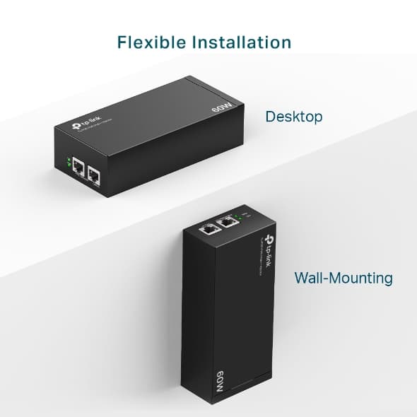 INJECTOR PoE++ TP-LINK 2 porturi Gigabit, compatibil IEEE 802.3af/at 60W maxim 100M, carcasa plastic, "PoE170S" — miniatură