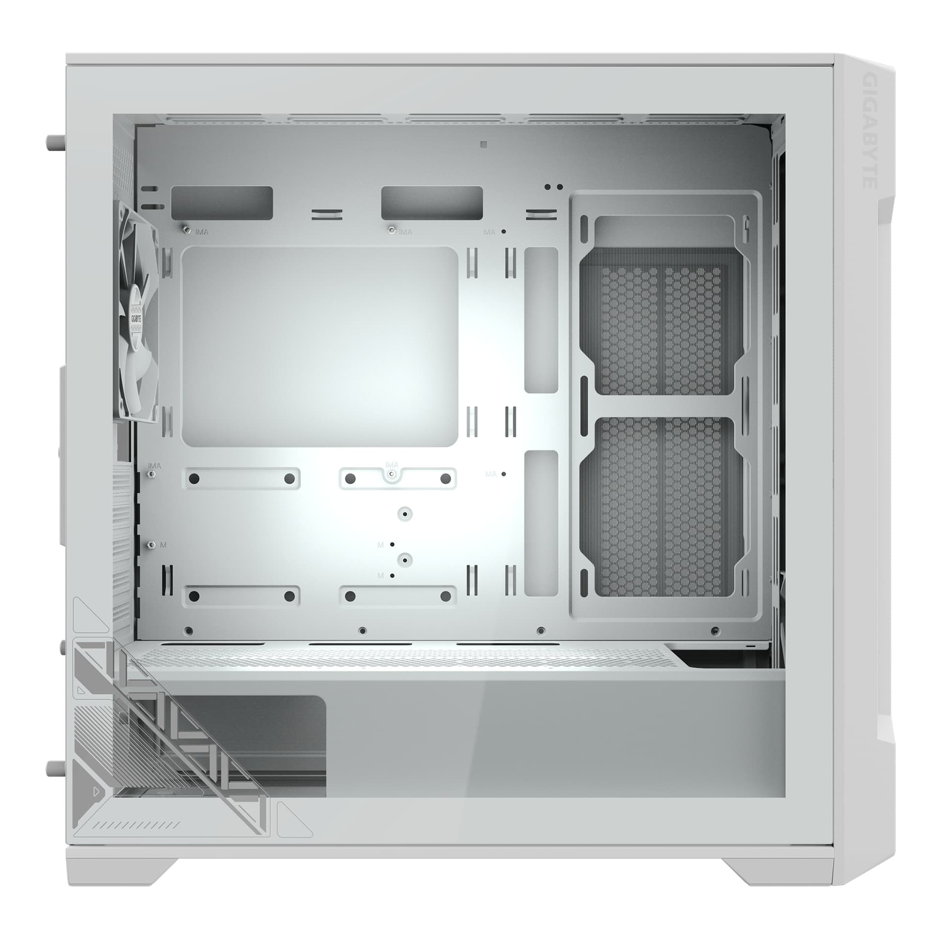 GIGABYTE C102GI PC Case Full-Size Tempered Glass Side Panel With 2xUSB 3.0 Pre-installed two 120mm fans M-ATX/Mini-ITX "C102GI" — miniatură