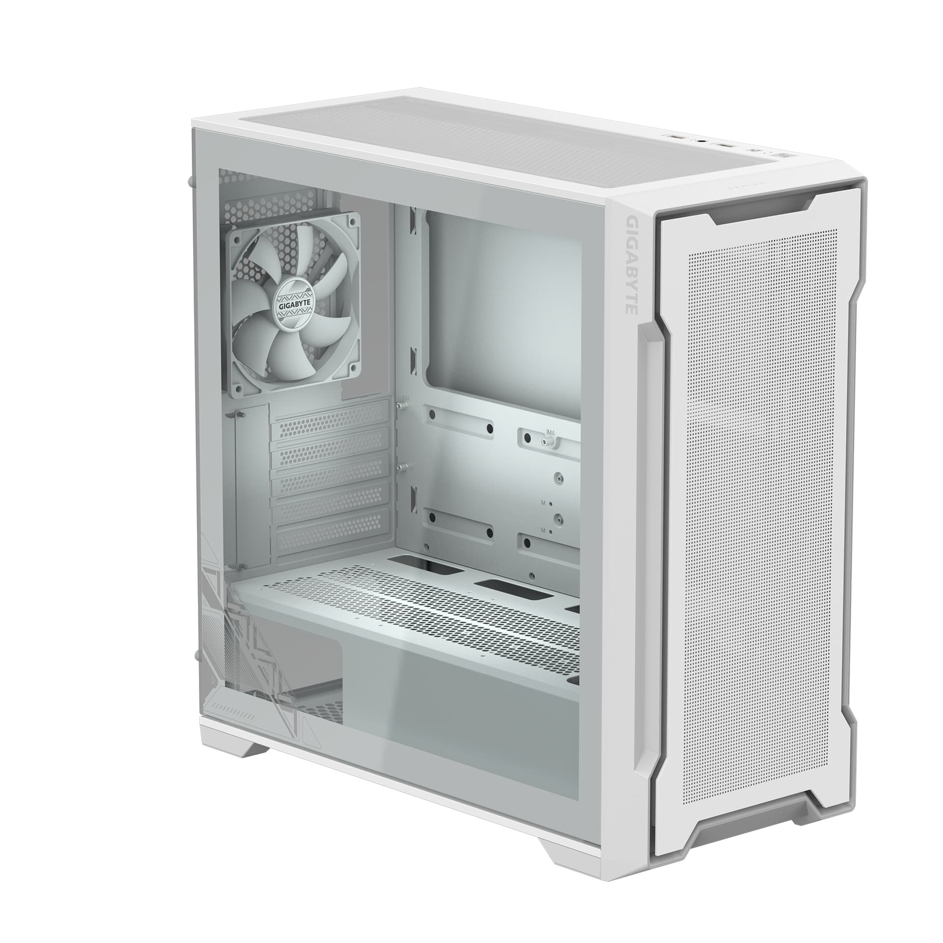 GIGABYTE C102GI PC Case Full-Size Tempered Glass Side Panel With 2xUSB 3.0 Pre-installed two 120mm fans M-ATX/Mini-ITX "C102GI" — miniatură