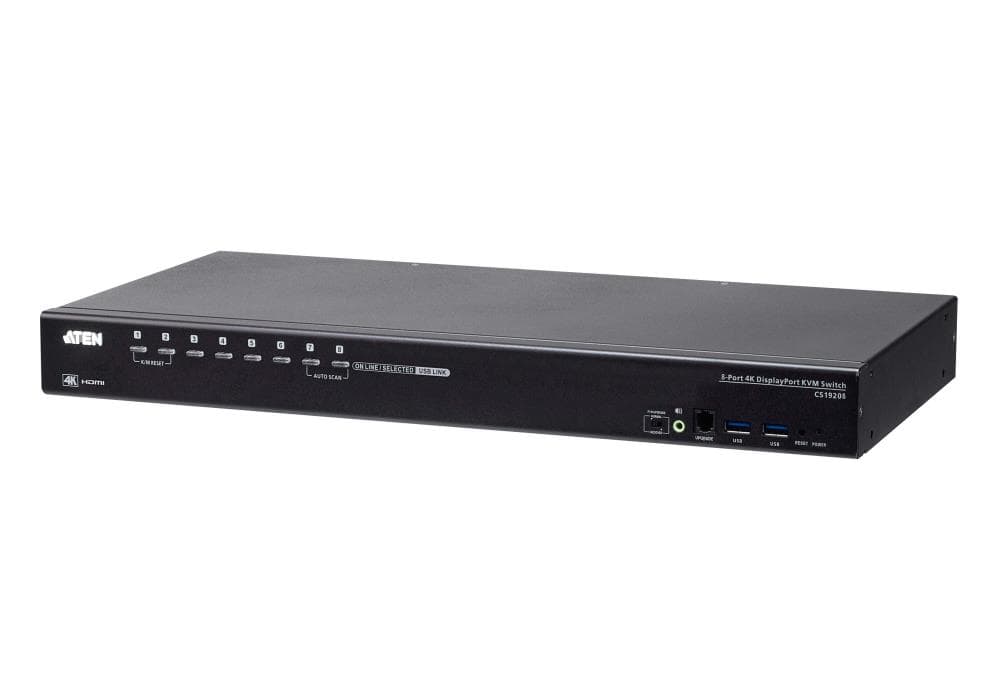 8-Port USB 3.0 4K DisplayPort KVM Switch - Rack "CS19208-AT-G"