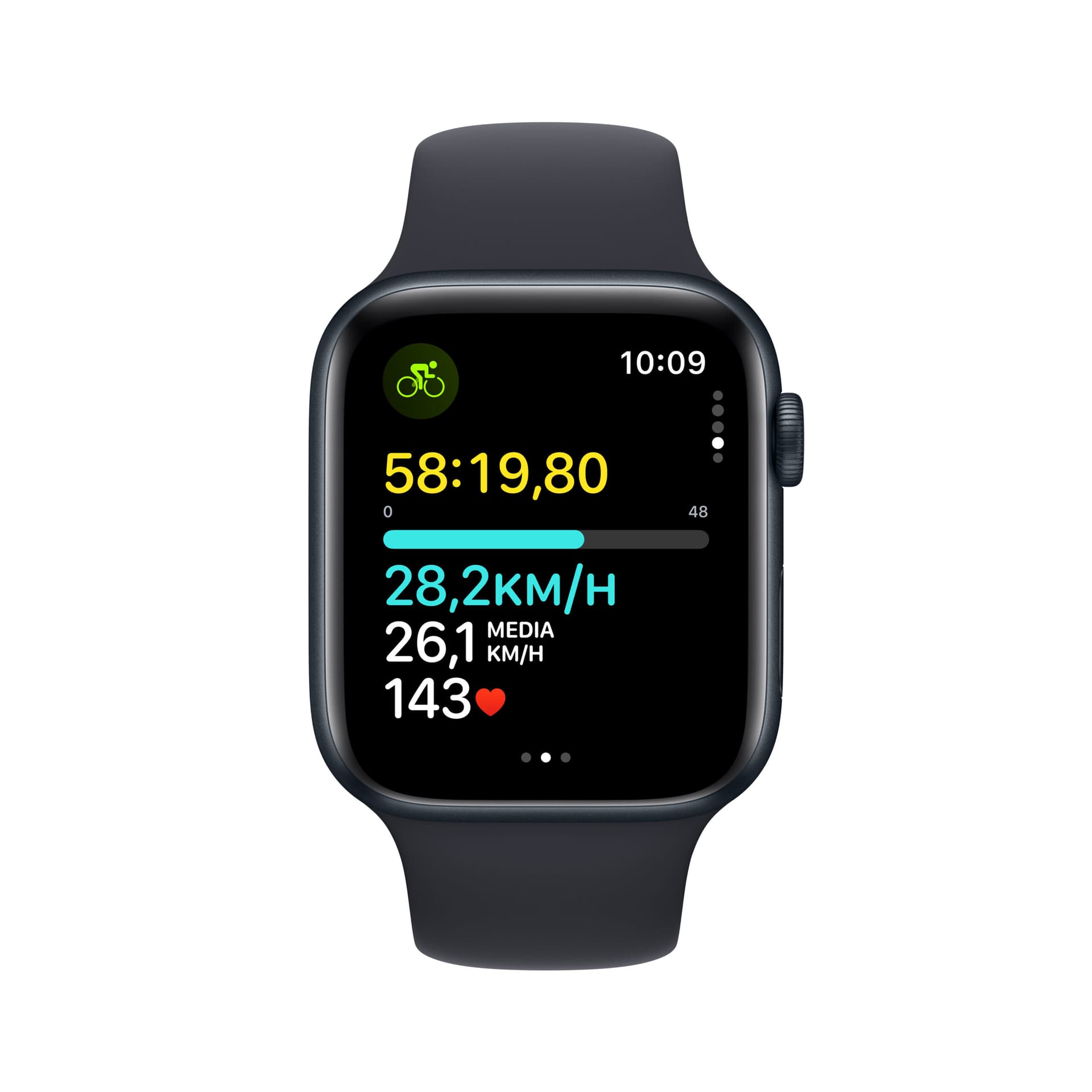 Apple Watch SE2 v2(2023) GPS 44mm Midnight Alu Case w Midnight Sport Band - M/L "MRE93" — miniatură