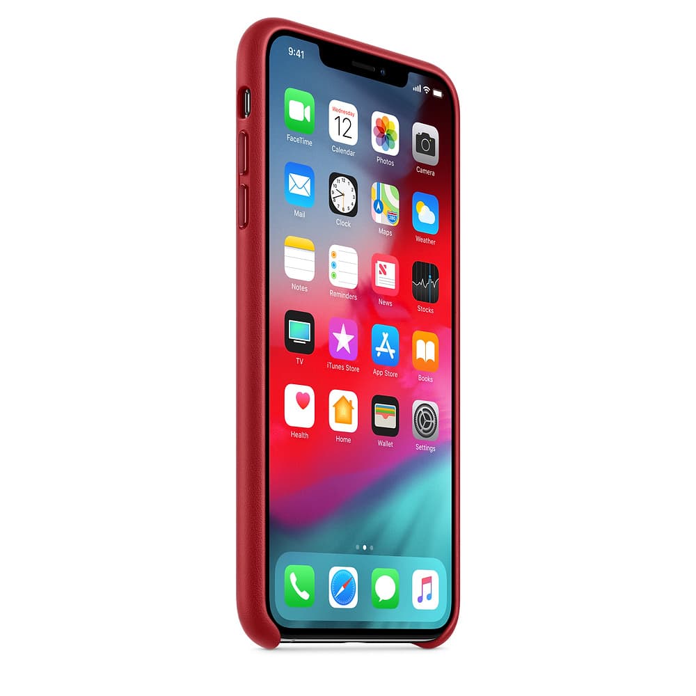 Leather Case pentru iPhone XS Max, Piele, Red "MRWQ2ZM/A" — miniatură