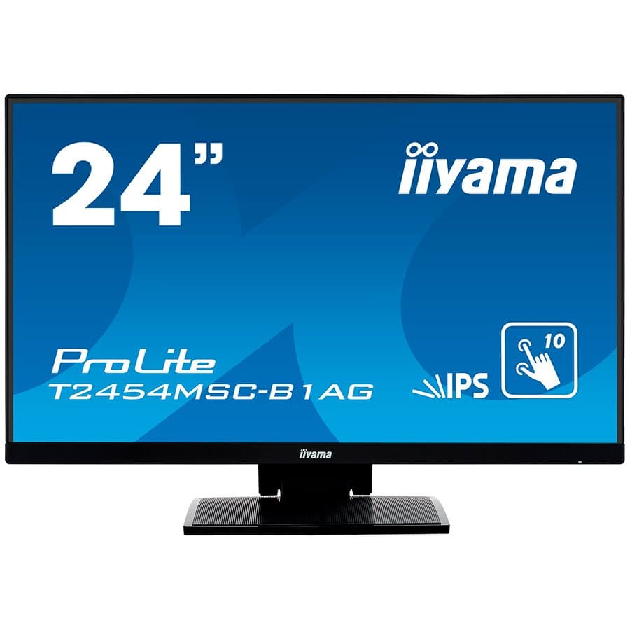 IIYAMA Monitor 24" PCAP 10-Points Touch Screen,Anti Glare coating,FHD,IPS,Speakers,VGA,HDMI,250cd/m2,USB 3.0-Hub,1000:1 Static Contrast,5ms,USB Touch Interface "T2454MSC-B1AG"