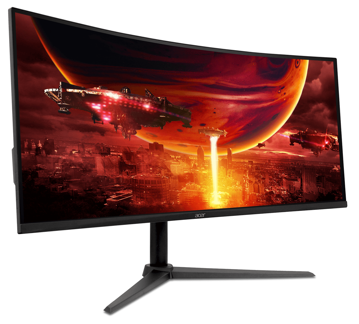 Monitor Acer Nitro XZ340CUH, ZeroFrame, 34 inch, VA, WQHD, 3440 x 1440, HDMI, DisplayPort, Curbat 1500R, 100Hz, 5ms, Negru "UM.CX0EE.H01" — miniatură