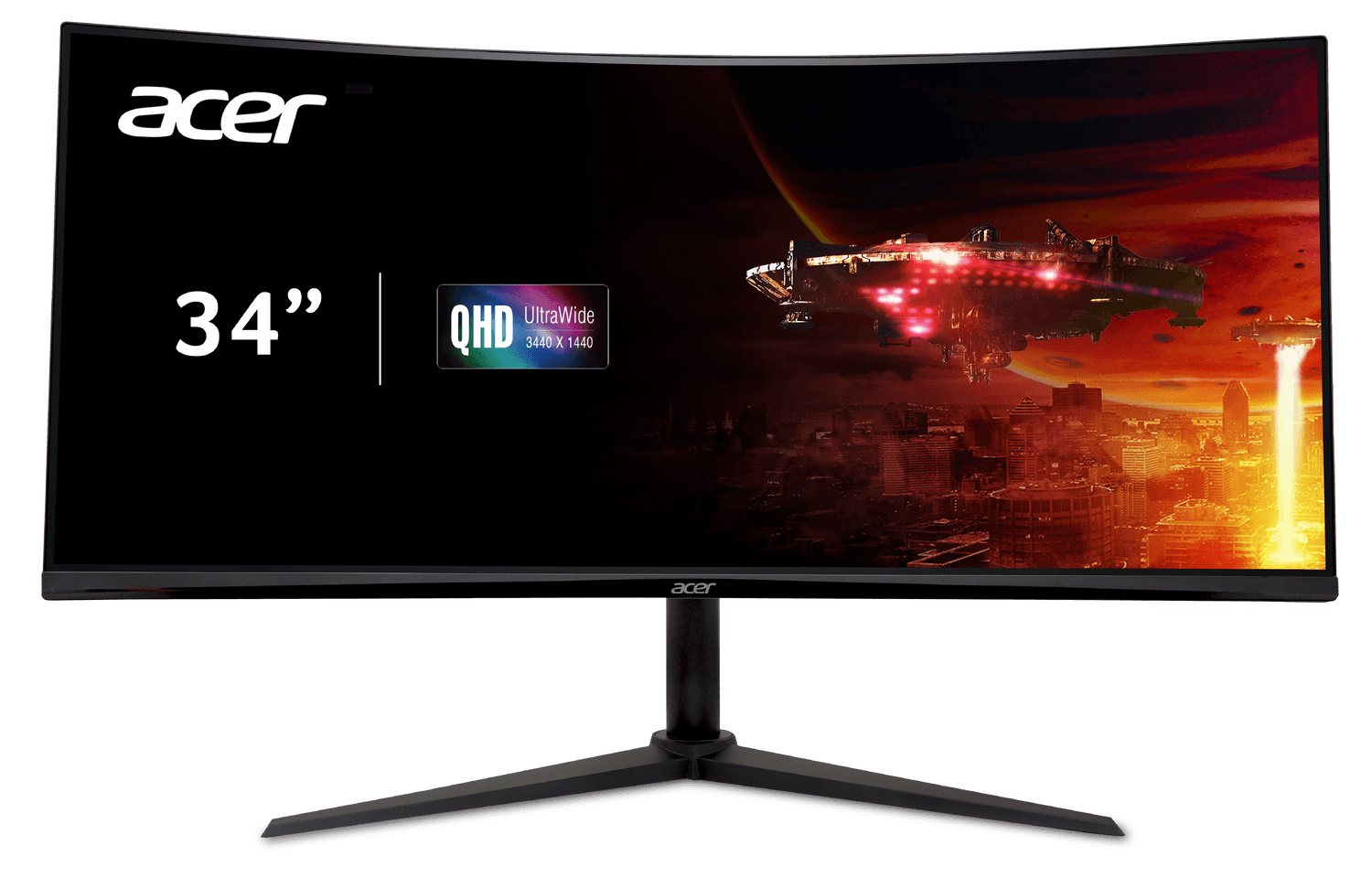Monitor Acer Nitro XZ340CUH, ZeroFrame, 34 inch, VA, WQHD, 3440 x 1440, HDMI, DisplayPort, Curbat 1500R, 100Hz, 5ms, Negru "UM.CX0EE.H01"