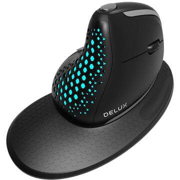 Mouse Wire Vertical Mouse Delux M618XSU 4000DPI RGB, Negru, Optic "VX29215"