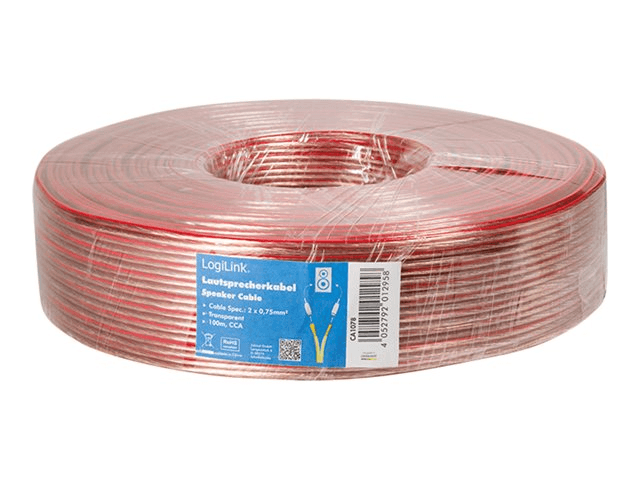 ROLA cablu audio LOGILINK, conductor din CCA, 2*0.75mm2, 100m, transparent, "CA1078"