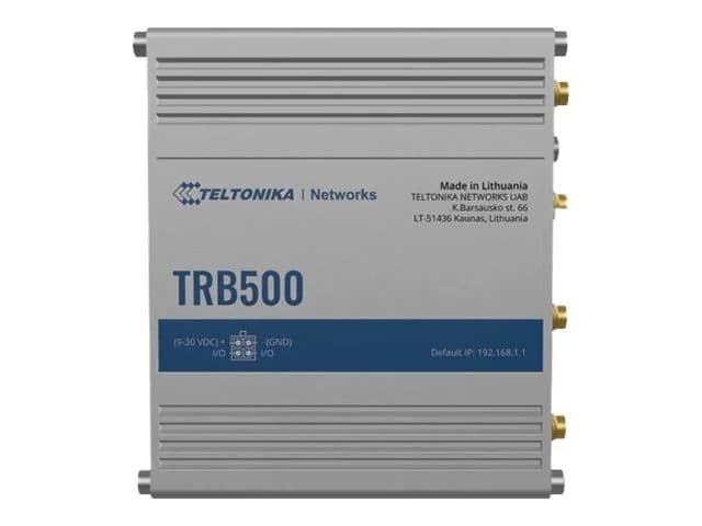 GATEWAY LTE Teltonika "TRB500", 1 x WAN port 10/100/1000 Mbps, 5G Sub-6Ghz 2.1/3.3 Gbps, 4G LTE Cat 20 pana la 2Gbps, 3G 42 Mbps "TRB500000000"