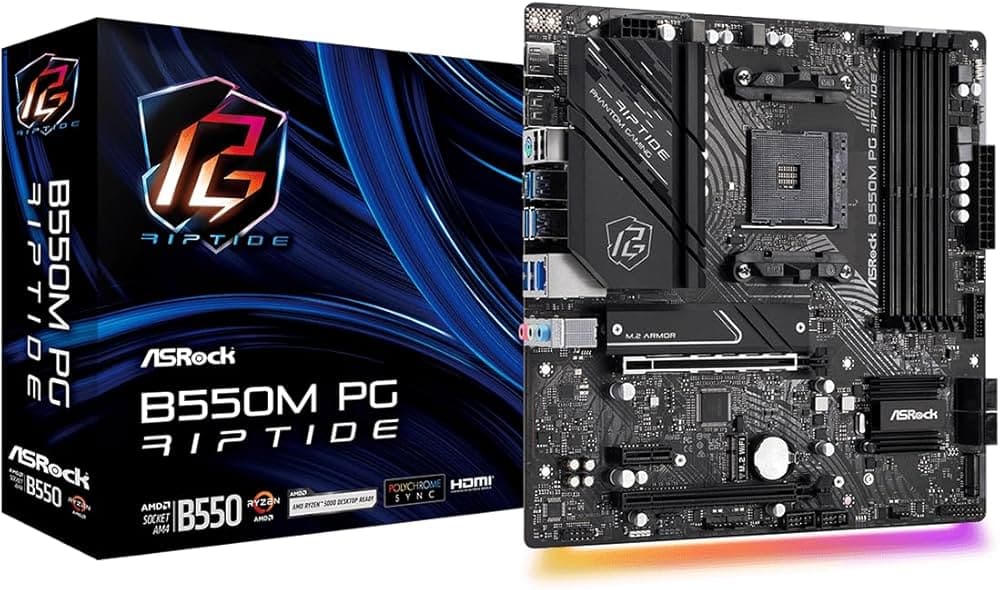 Placa de baza ASRock B550M PG Riptide - bundkort - m "90-MXBI90-A0UAYZ"