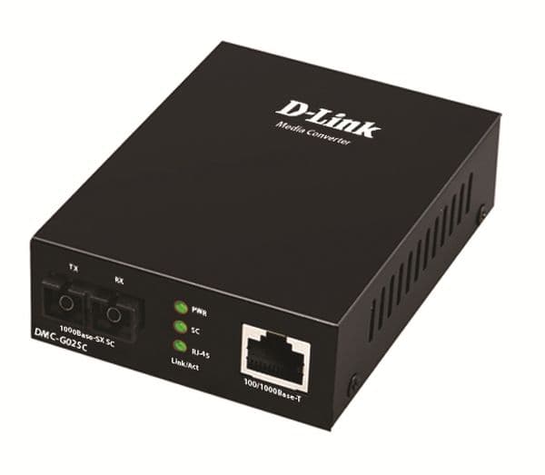 MEDIA CONVERTOR D-Link, 100/1000Base-T Gigabit Ethernet connection to a multi-mode fibre 1000Base-SX Gigabit, pana la 550m, montabil in sasiu "DMC-G02SC"