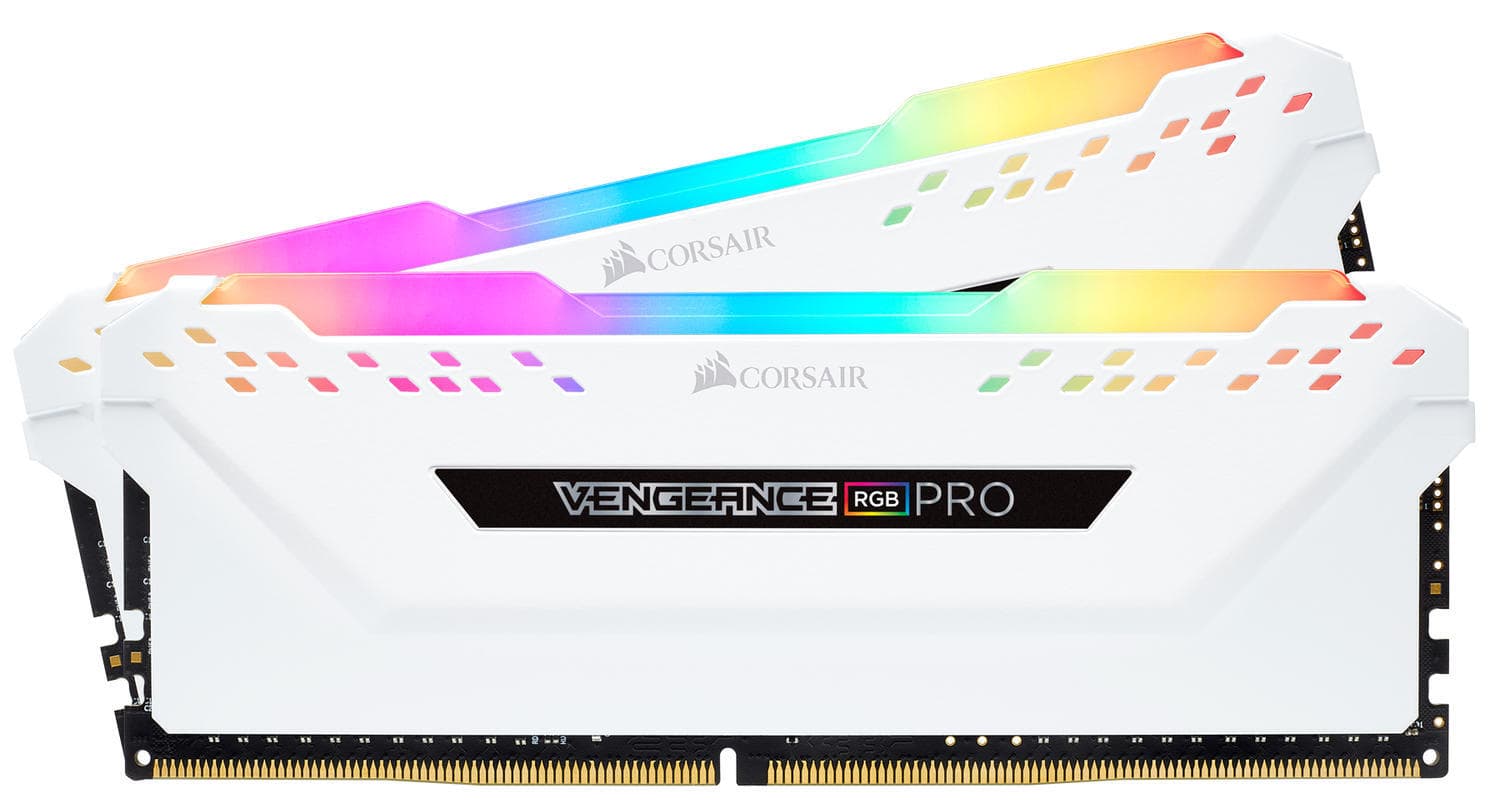 Corsair Vengeance RGB Pro 16GB, DDR4, 3600MHz, CL18, 2x8GB, 1.35V, Alb "CMW16GX4M2C3600C18W" — miniatură