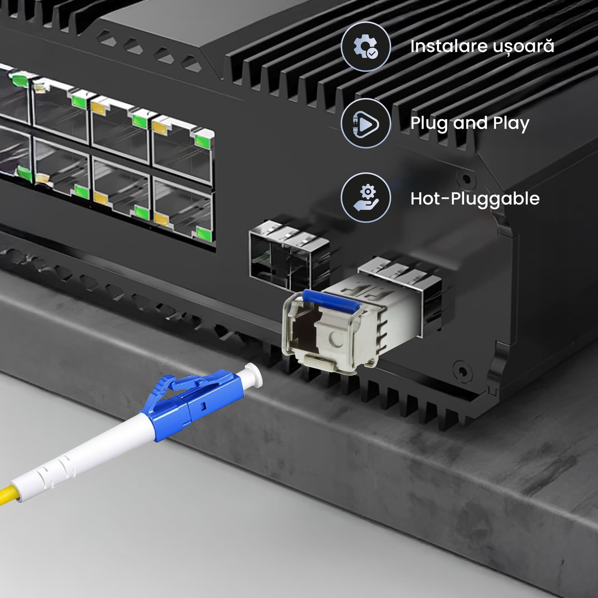 Extralink SFP WDM 1.25G 1310/1550nm | SFP Module | Single mode, 20km, LC, DDM, Pair, dedicated for HP/Aruba "EX.15067" — miniatură