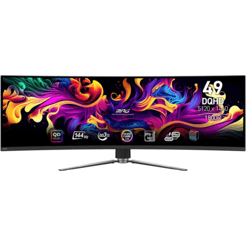 MSI MPG 491CQP QD-OLED 49inch QD-OLED 5120x1440 Curve 1800R 144Hz 250cd/m2 0.03ms 2xHDMI DP USB-C 2xUSB-A USB-B "MPG 491CQP QD-OLED"