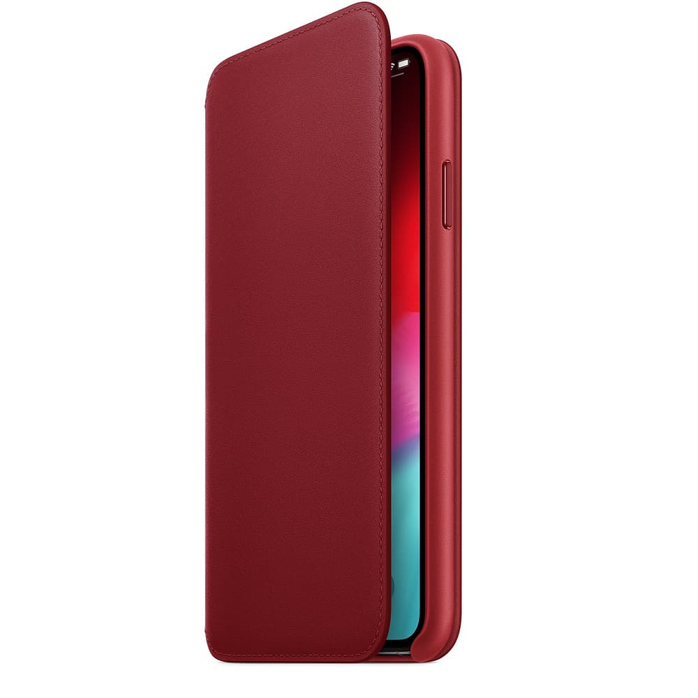Leather Folio Folio pentru iPhone XS Max, Red "MRX32ZM/A" — miniatură