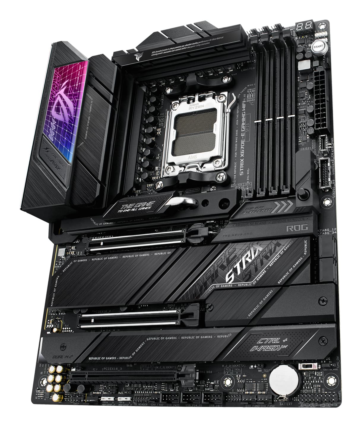 Placa de baza Gaming Asus ROG STRIX X670E-E WIFI AMD X670 ATX, DDR5 support, WiFi 6E "ROG STRIX X670E-E GM" — miniatură