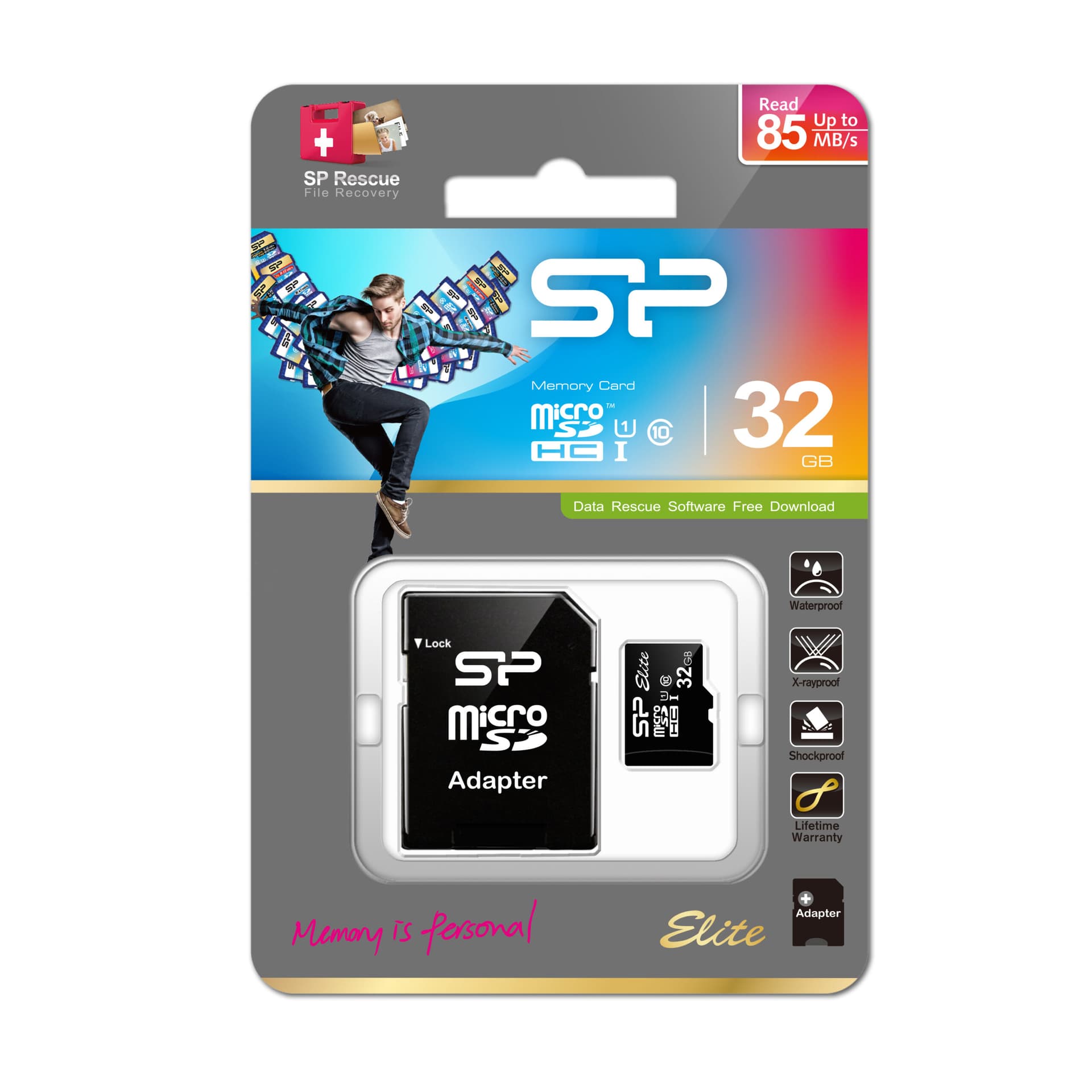 Card memorie Silicon Power Elite UHS-I 32GB microSDHC "SP032GBSTHBU1V10SP" — miniatură