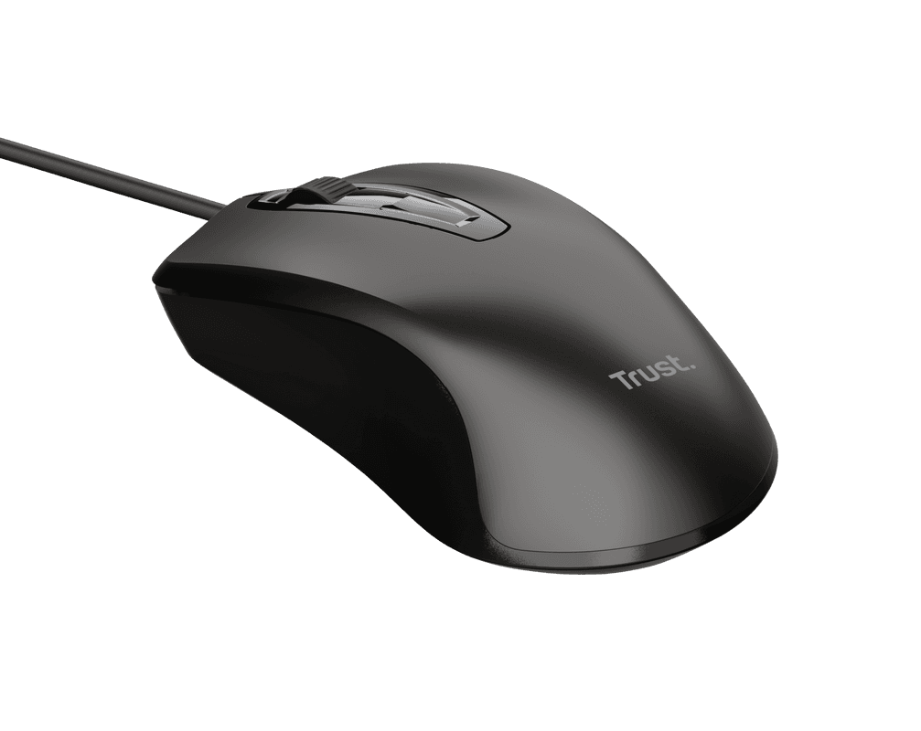 Mouse Trust cu fir optic, negru "TR-24657" — miniatură
