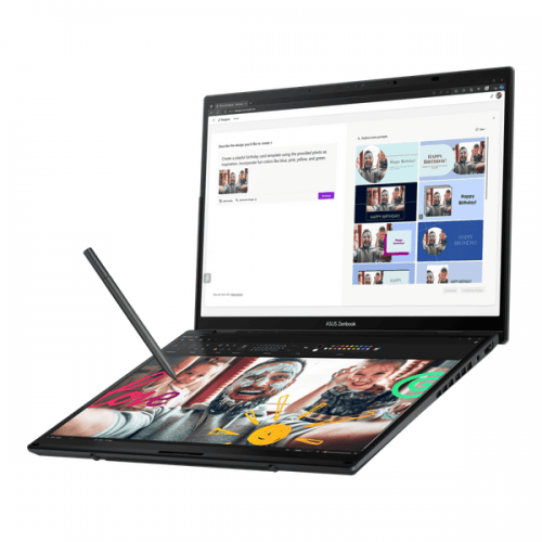 ASUS Zenbook Duo OLED Intel Core Ultra9 185H 14.0-inch 3K OLED Touch 32GB 2TB M.2 NVMe PCIe 4.0 SSD Intel Arc Graphics Win 11 Pro 3Y PUR Inkwell Gray "UX8406MA-PZ043X" ( — miniatură
