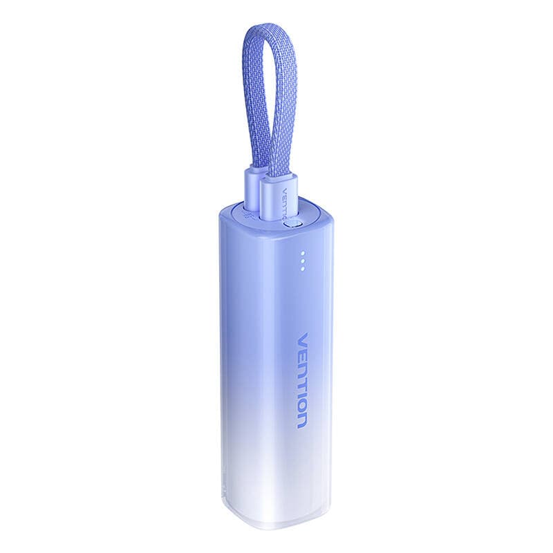 Power Bank Vention, 5000mAh,20W, cablu Lightning si USB-C atasate, indicator LED, albastru "FHWL0"