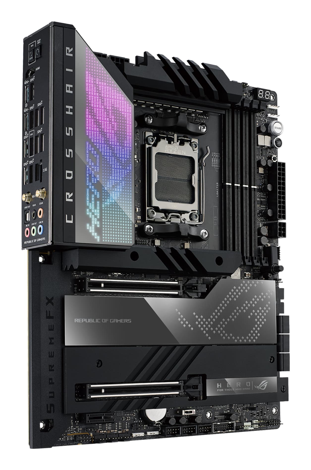 Placa de baza ROG CROSSHAIR X670E HERO AMD Socket AM5 ATX "90MB1BC0-M0EAY0" — miniatură