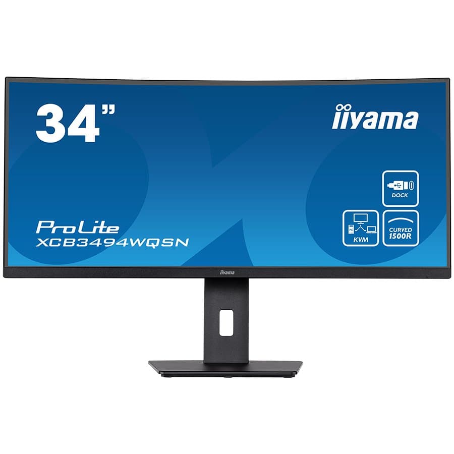 IIYAMA Monitor XCB3494WQSN-B5 34" ETE UW IPS-panel, 3440x1440 120Hz, 300cd/m2, 0,4ms MPRT, Speakers, USB-C Dock (LAN, DP-Out, 65W PD), DP HDMI, KVM, USB3.0x3 "XCB3494WQSN-B5"