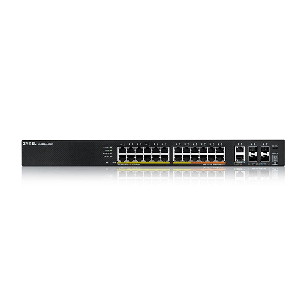 ZYXEL | XGS2220-30HP-EU0101F | XGS2220-30HP | Switch | Full&nbsp; Managed | Layer 3 |&nbsp; POE |Rackmount | Porturi 26 Gigabit POE, 2 100M/1G/2.5G/5G/10G, 4&nbsp; SFP+&nbsp; "XGS2220-30HP-EU010" — miniatură