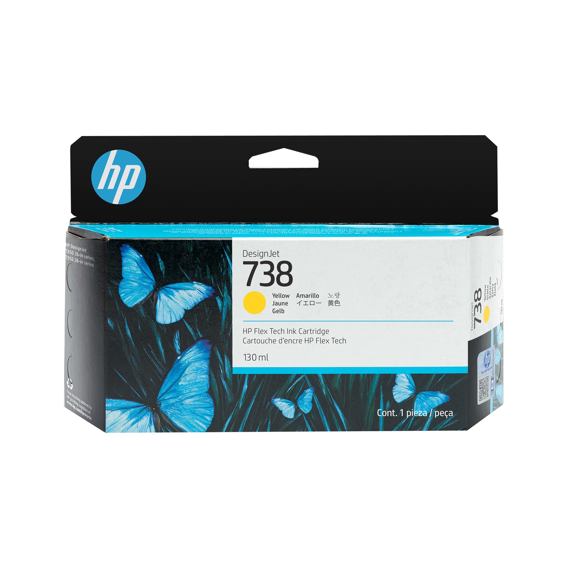Cartus Cerneala Original HP Yellow, nr.738, pentru &nbsp;DesignJet T950, 130ml, incl.TV 1.2 RON, "498N7A"