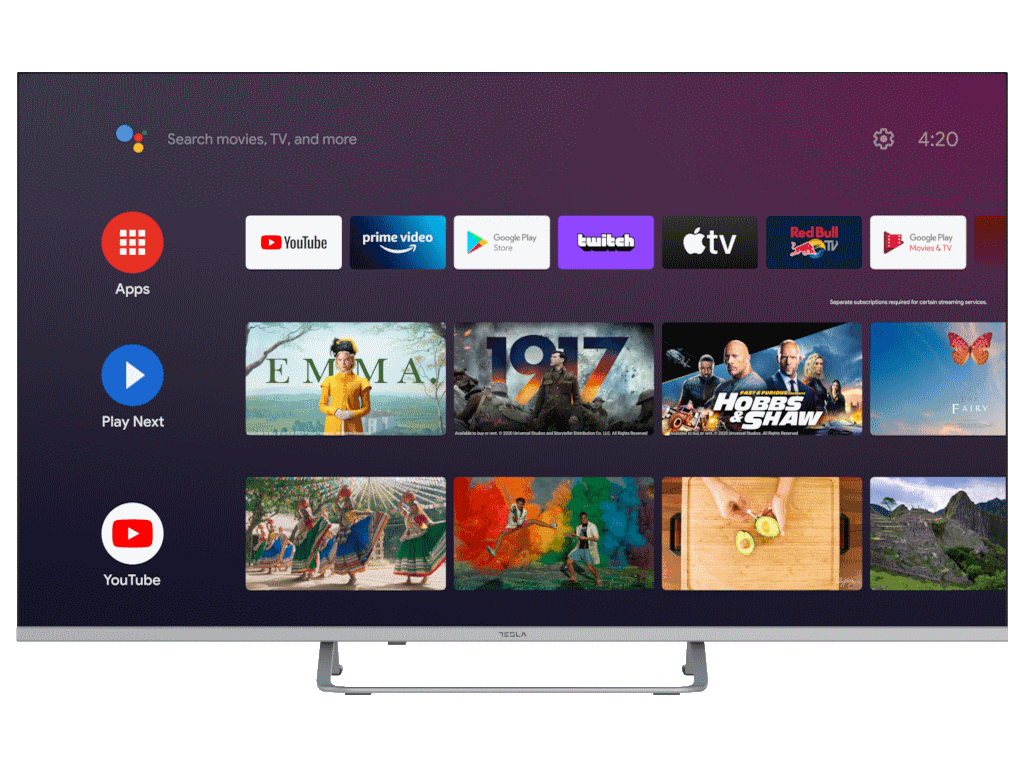 Televizor Android 11 TV DLED 50E635SUS, 127cm, UHDDVB-T2/C/S2, 350cd/m2, CI+, VESA 200x200mm "50E635SUS"