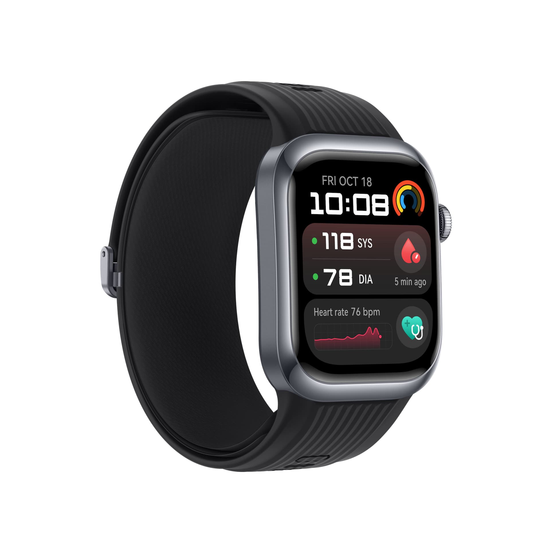 Smartwatch Watch D2 Fluoroelastomer Strap Black "55020DAC" — miniatură