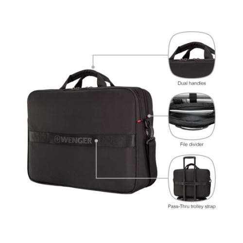Wenger, XE Brief 17, 17" Laptop Briefcase with Tablet Pocket, Black "653301"