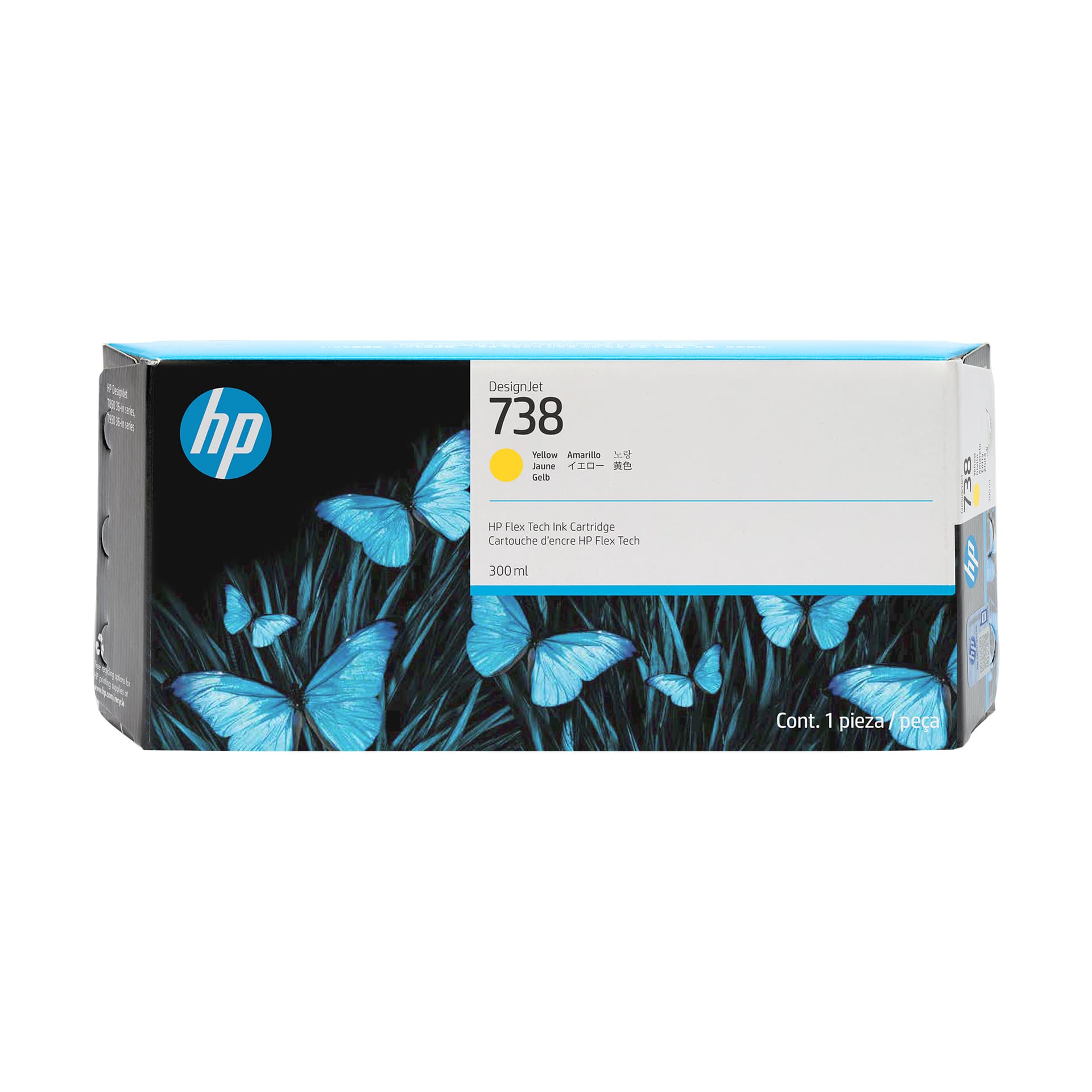 Cartus Cerneala Original HP Yellow, nr.738, pentru DesignJet T950, 300ml, incl.TV 1.2 RON, "676M8A"