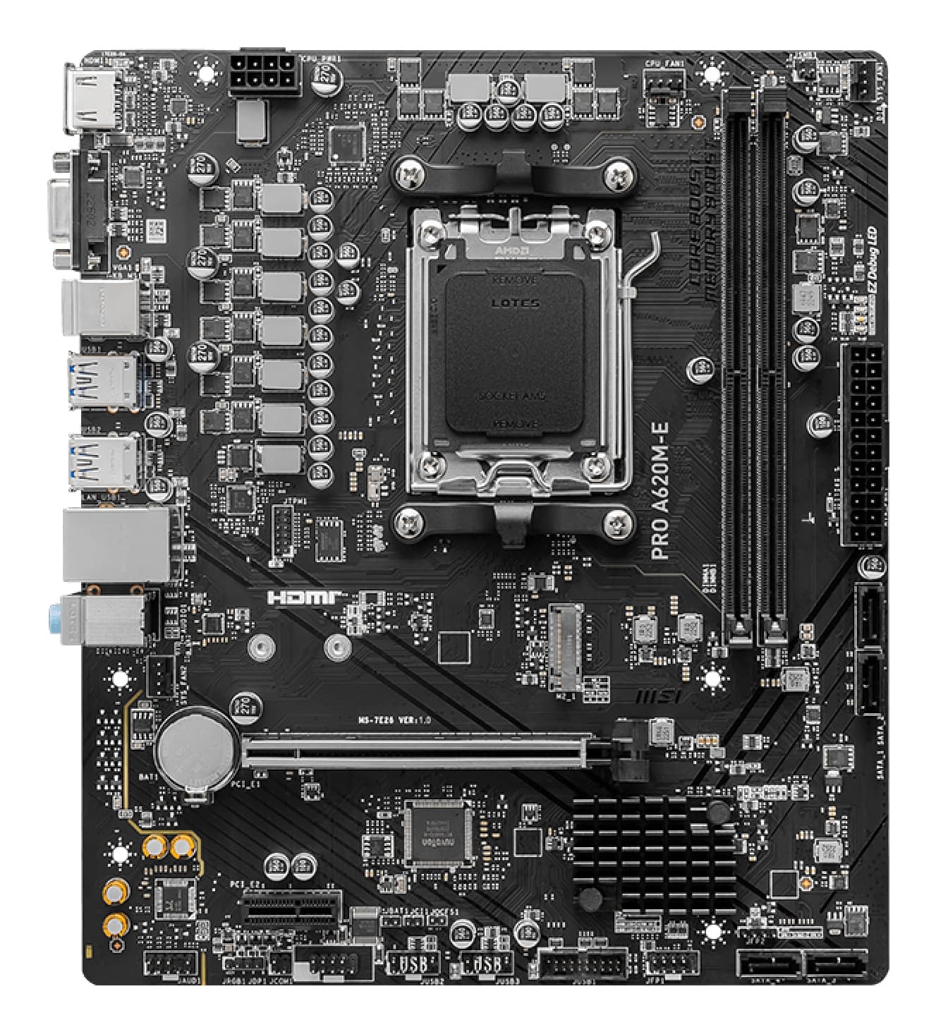 Placa de baza A620M-E AMD A620 Socket AM5 mATX "7E28-001R" — miniatură
