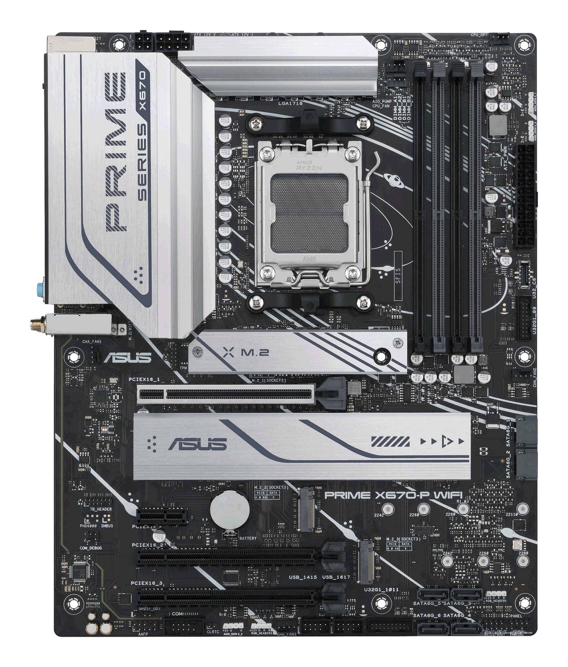 Placa de baza Prime X670 P WiFi AMD X670 Mainboard Sockel AM5 ATX "90MB1BV0-M0EAY0" — miniatură