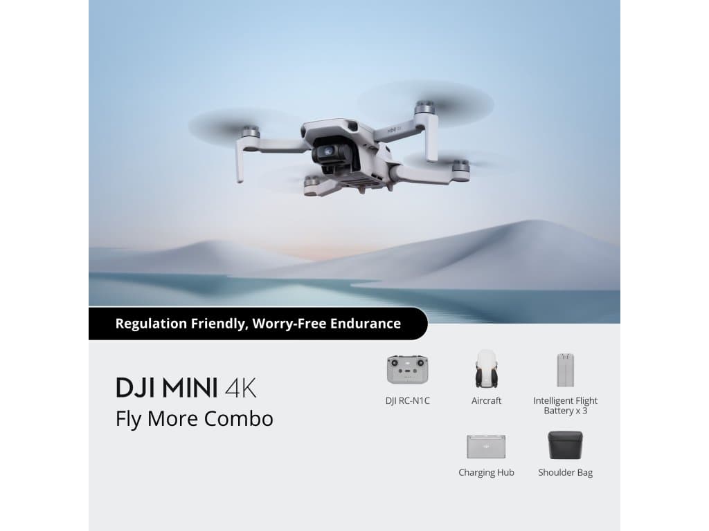 Kit Drona DJI Mini 4K FMC, 4K30, 12MPAutonomie 31 min, 3 axe "CP.MA.00000797.01"