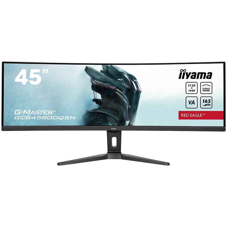 Iiyama G-MASTER Red Eagle GCB4580DQSN-B1LED monitor gaming curved 45" (44.5" viewable) 5120x1440 Dual Quad HD@165 Hz VA 450 cd/m2,0.8 ms 2xHDMI,DP sp black matte "GCB4580DQSN-B1"