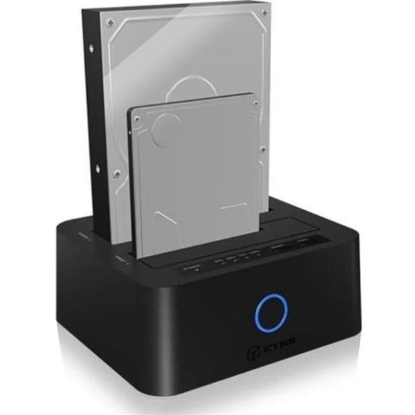 DOCKING STATION Icy Box, pentru clonat HDD/SSD 2.5" si 3.5" SATA, functie mirroring, 2 bay-uri, LED, negru, "IB-1232CL-U3" 9 — miniatură