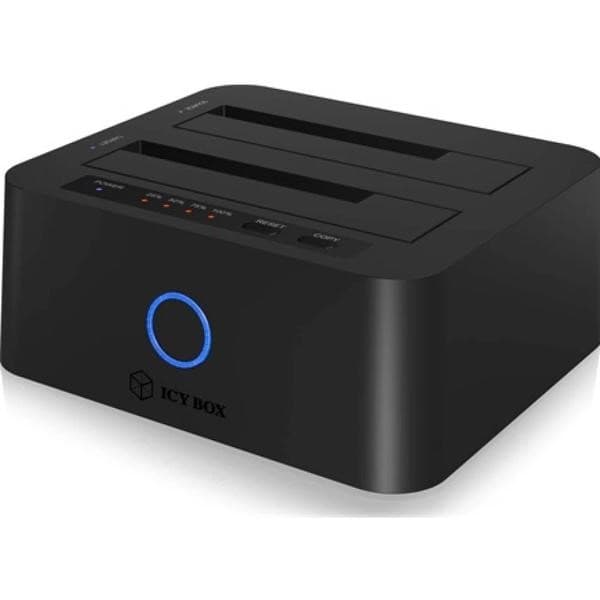 DOCKING STATION Icy Box, pentru clonat HDD/SSD 2.5" si 3.5" SATA, functie mirroring, 2 bay-uri, LED, negru, "IB-1232CL-U3" 9