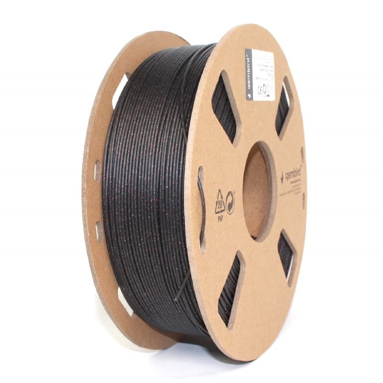 FILAMENT GEMBIRD pt. imprimanta 3d, PLA, 1.75mm diamentru, 1Kg / bobina, aprox. 340m, topire 190-220 grC, "Three Galaxy", black, "3DP-PLA-MX3-01-GBK"