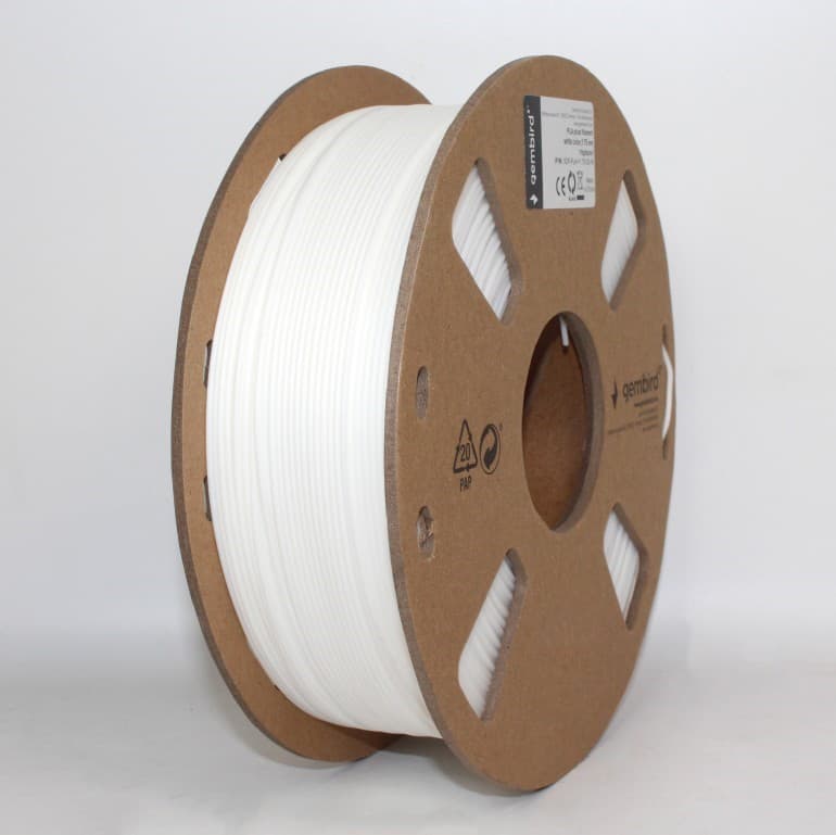 FILAMENT GEMBIRD pt. imprimanta 3d, PLA+, 1.75mm diamentru, 1Kg / bobina, aprox. 330m, topire 195-235 grC, white, "3DP-PLA+1.75-02-W"