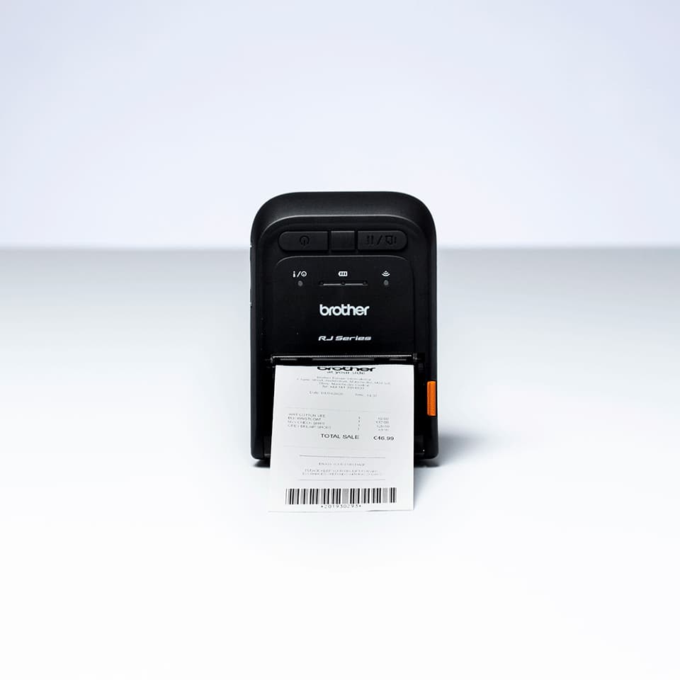 Imprimanta Portabila Direct Termic BROTHER 203dpi RJ-2035BX, Viteza de tiparire: 101.6mm/s, Latime maxima de imprimare: 48mm|Conectivitate: BT|USB , Imprimare Cod de bare: , include TV16 RON, "RJ2035BXX1" — miniatură
