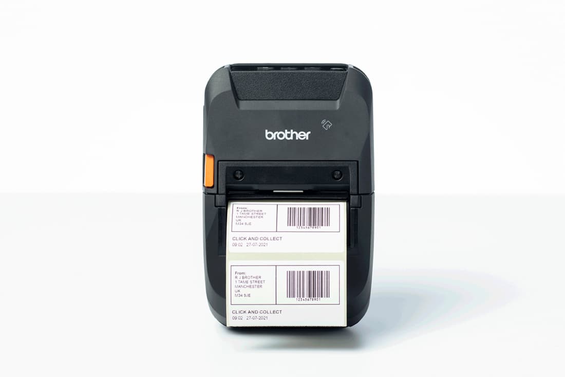 Imprimanta Portabila Direct Termic BROTHER 203dpi RJ-3250WBL, Viteza de tiparire: 127mm/s, Latime maxima de imprimare: 72mm|Conectivitate: USB-C|NFC|BT|WiFi , Imprimare Cod de bare: , include TV16 RON, "RJ3250WBLZ1" — miniatură