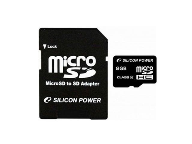 Card memorie Silicon Power memory card Micro SDHC 8GB Class 10 +Adapter "SP008GBSTH010V10SP"
