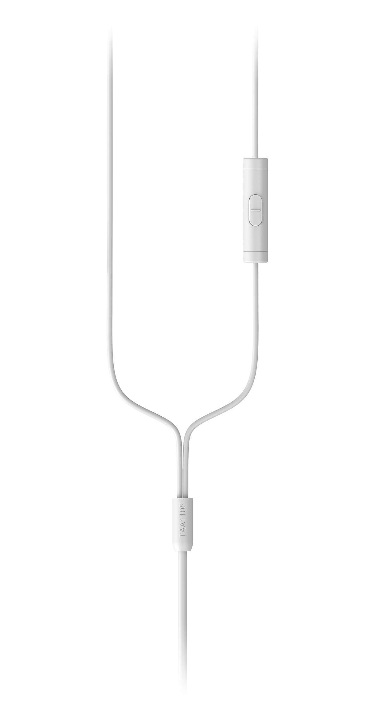 Philips TAA1105WT/00 headphones/headset Wired Ear-hook, In-ear Sports Alb "TAA1105WT/00" — miniatură
